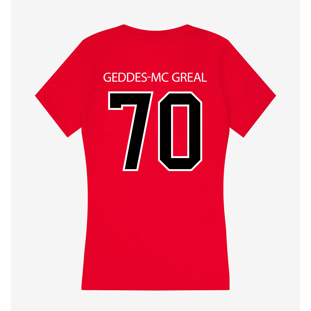 Marist - NCAA Football : Dylan Geddes-Mc Greal - Women's V-Neck T-Shirt-1