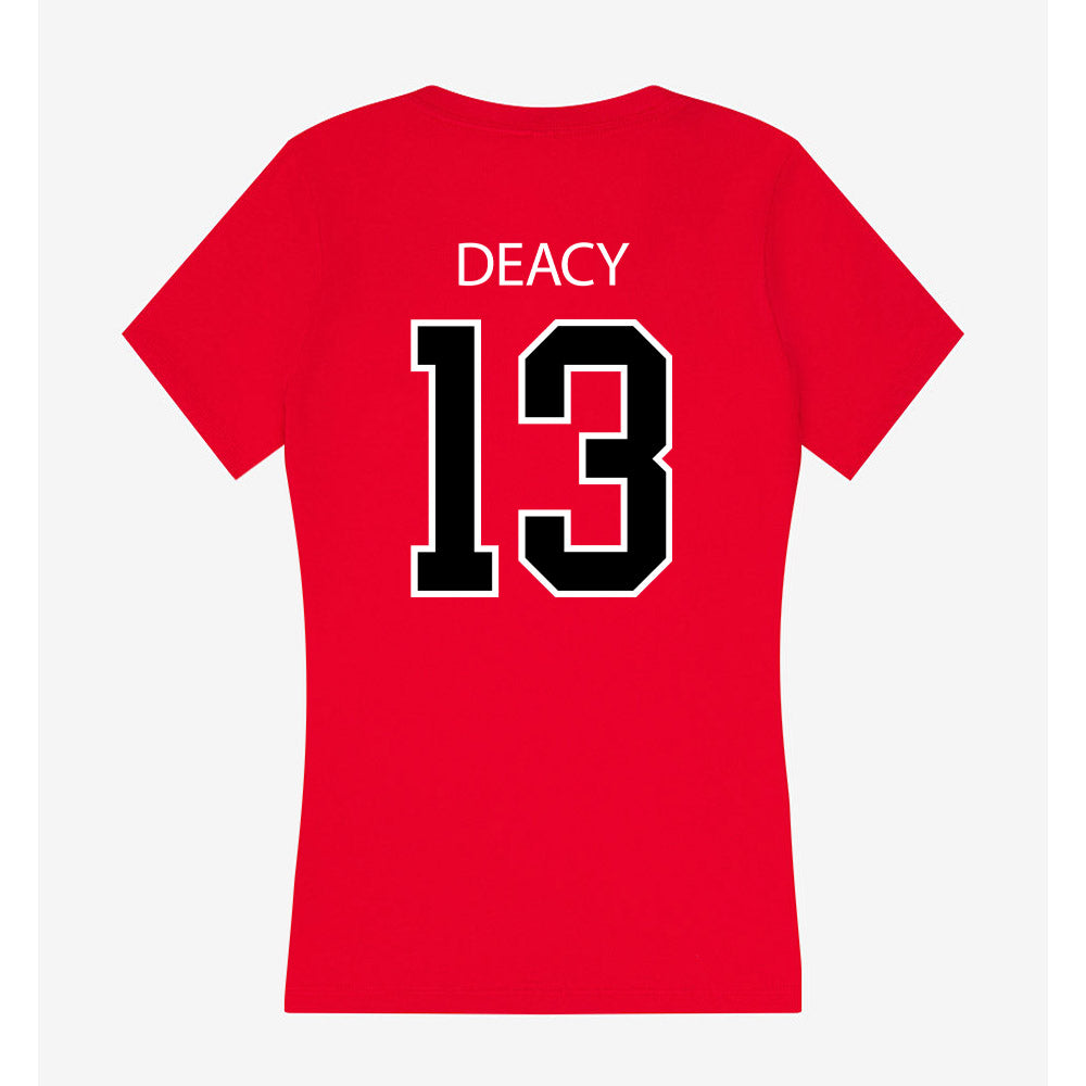 Marist - NCAA Men's Lacrosse : Jake Deacy - Women's V-Neck T-Shirt-1
