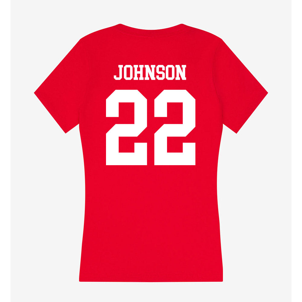 MSUM - NCAA Women's Basketball : Terryn Johnson - Women's V-Neck T-Shirt-1
