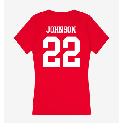 MSUM - NCAA Women's Basketball : Terryn Johnson - Women's V-Neck T-Shirt-1