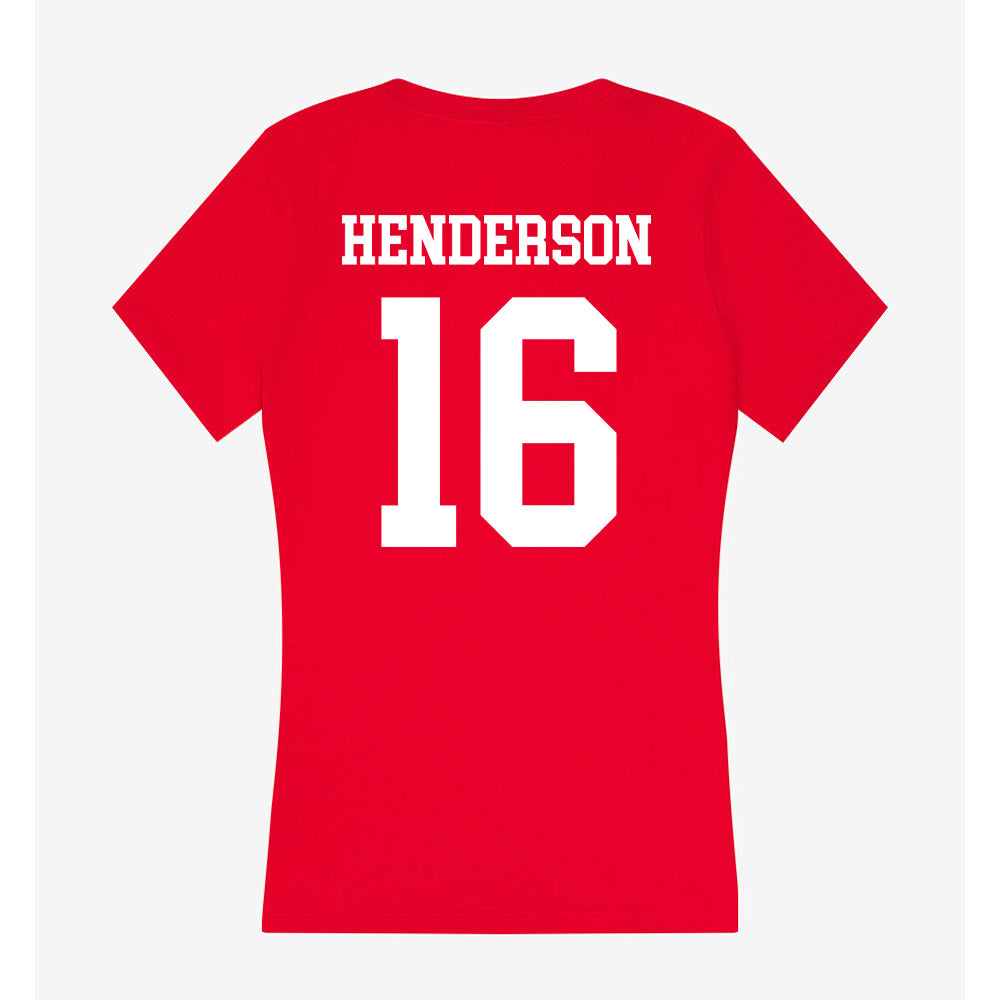 MSUM - NCAA Softball : Alivia Henderson - Women's V-Neck T-Shirt-1