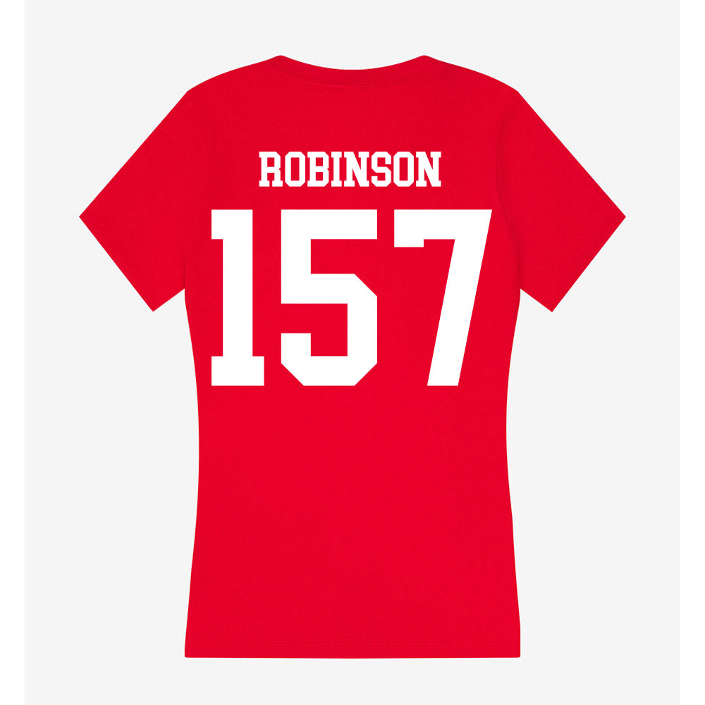 MSUM - NCAA Wrestling : Beau Robinson - Women's V-Neck T-Shirt-1