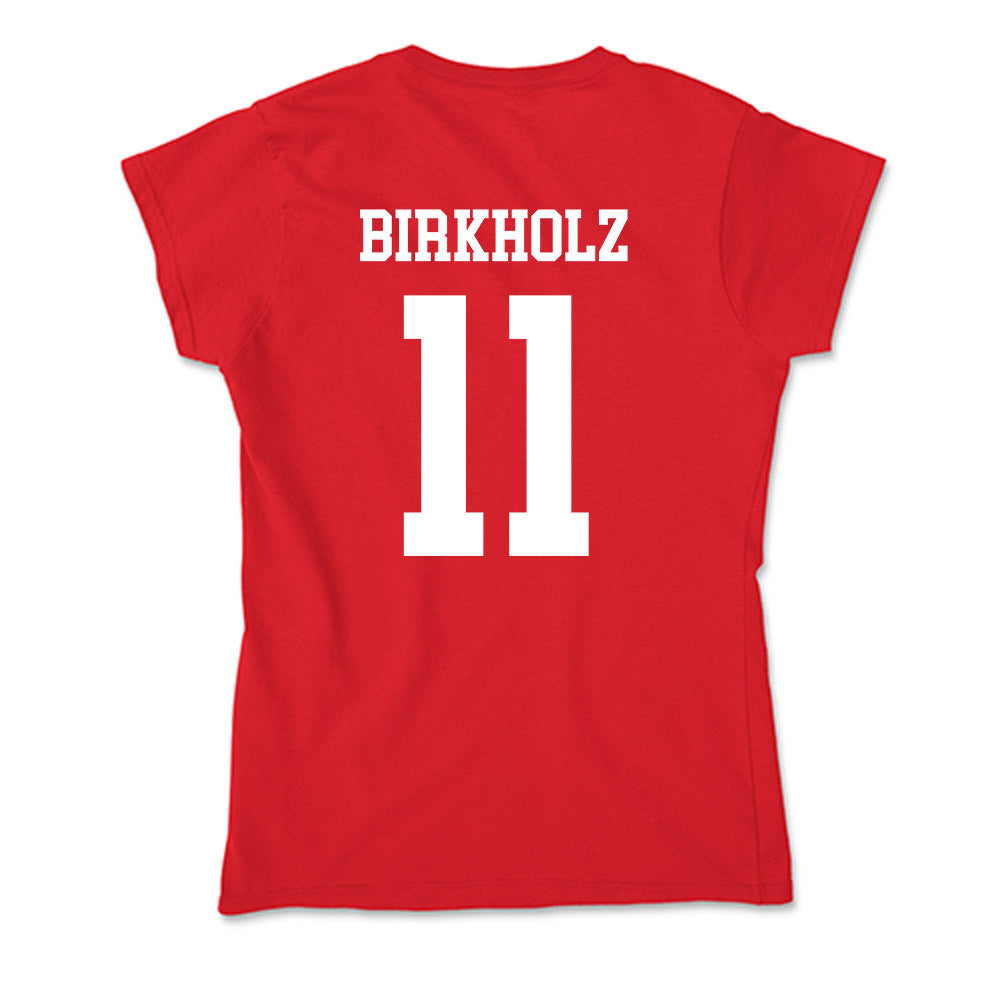 MSUM - NCAA Men's Basketball : Levi Birkholz - Soft Style Women’s T-Shirt-1