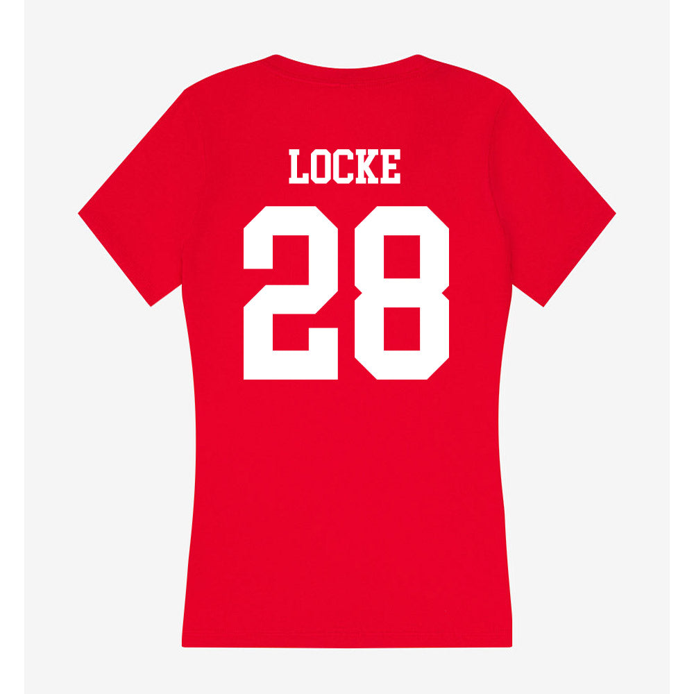 MSUM - NCAA Softball : Courtney Locke - Women's V-Neck T-Shirt-1