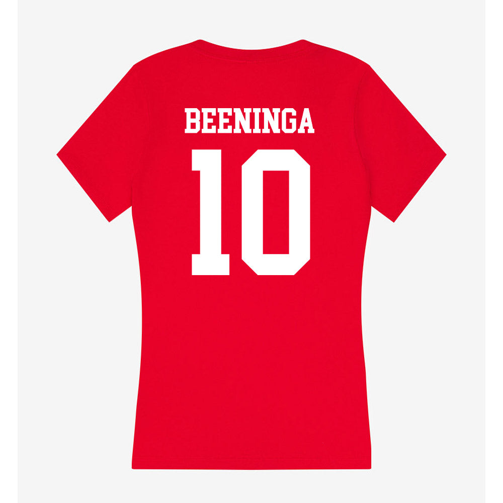 MSUM - NCAA Men's Basketball : Eddie Beeninga - Women's V-Neck T-Shirt-1