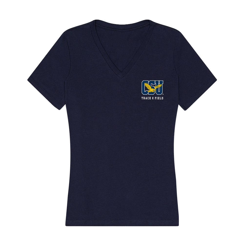 Coppin State - NCAA Men's Track & Field : Carl Drakes - Women's V-Neck T-Shirt-0