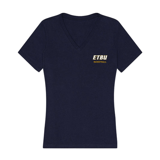 ETBU - NCAA Men's Basketball : Troy Anders - Women's V-Neck T-Shirt-0