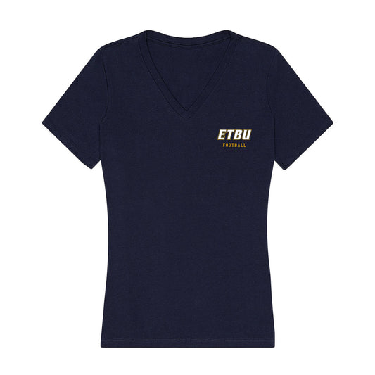 ETBU - NCAA Football : Davion Bouldwin - Women's V-Neck T-Shirt-0