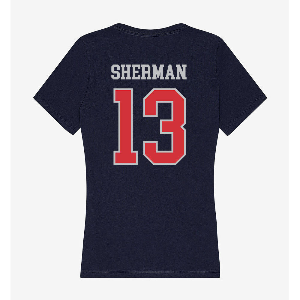 SMC - NCAA Beach Volleyball : Sedona Sherman - Women's V-Neck T-Shirt-1