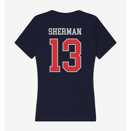 SMC - NCAA Beach Volleyball : Sedona Sherman - Women's V-Neck T-Shirt-1
