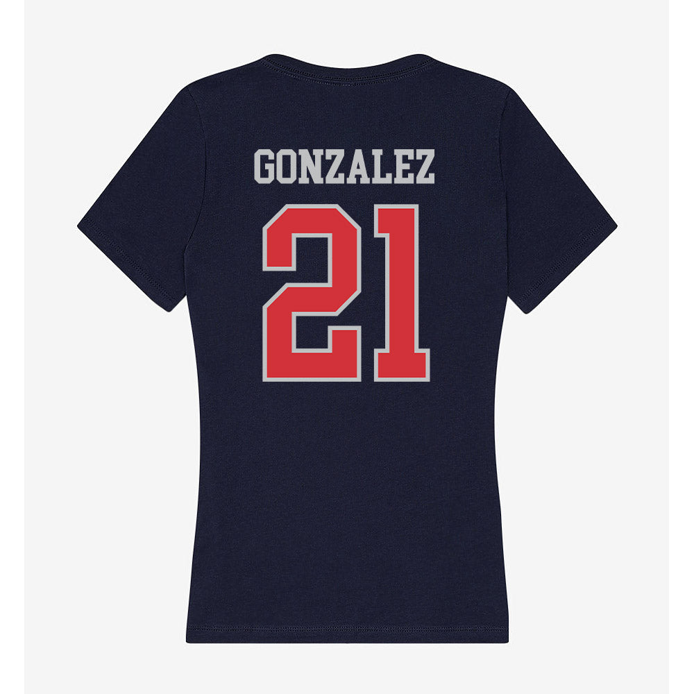 SMC - NCAA Beach Volleyball : Stephanie Gonzalez - Women's V-Neck T-Shirt-1