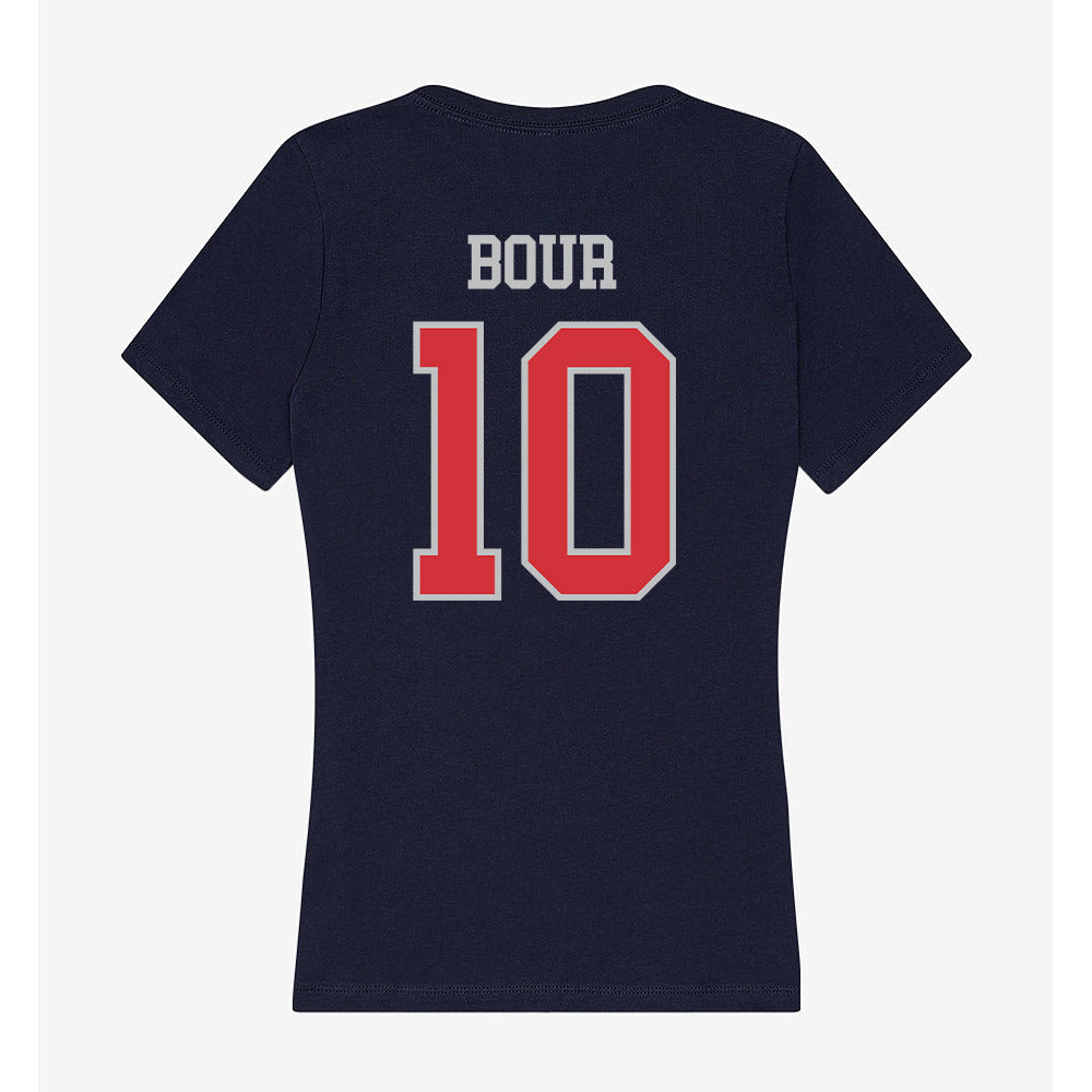 SMC - NCAA Beach Volleyball : Angelina Bour - Women's V-Neck T-Shirt-1