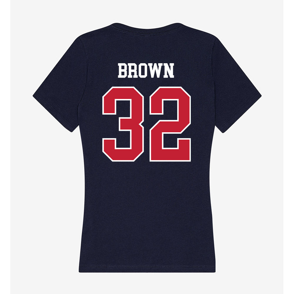 Utah Tech - NCAA Football : Fisher Brown - Women's V-Neck T-Shirt-1