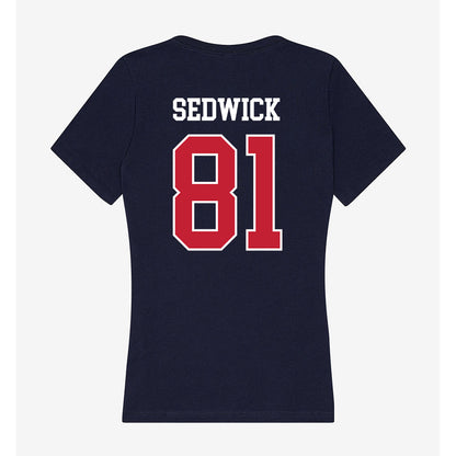 Utah Tech - NCAA Football : Davyn Sedwick - Women's V-Neck T-Shirt-1