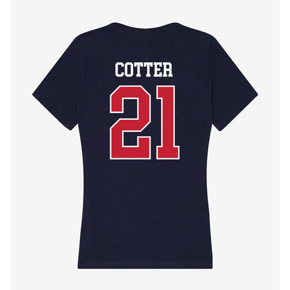 Utah Tech - NCAA Women's Soccer : Ella Cotter - Women's V-Neck T-Shirt-1