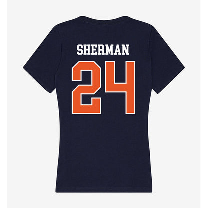 Utica - NCAA Men's Basketball : Luke Sherman - Women's V-Neck T-Shirt-1