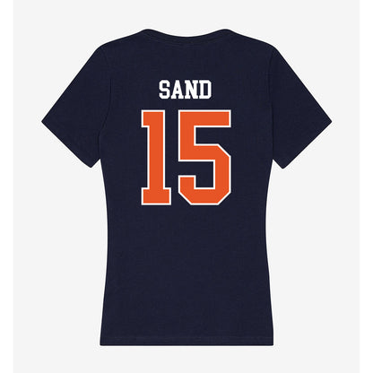 Utica - NCAA Men's Basketball : Joshua Sand - Women's V-Neck T-Shirt-1