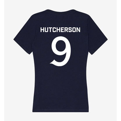 Queens - NCAA Women's Basketball : Kelley Hutcherson - Women's V-Neck T-Shirt-1