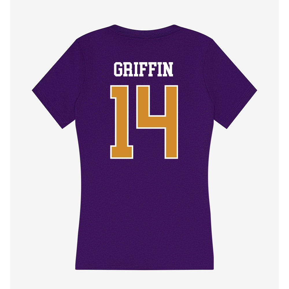 Alcorn - NCAA Football : Elijah Griffin - Women's V-Neck T-Shirt-1