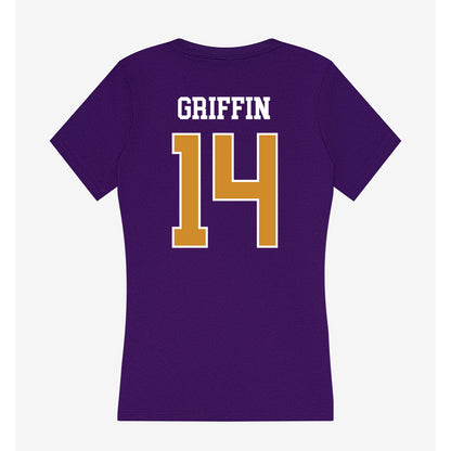 Alcorn - NCAA Football : Elijah Griffin - Women's V-Neck T-Shirt-1