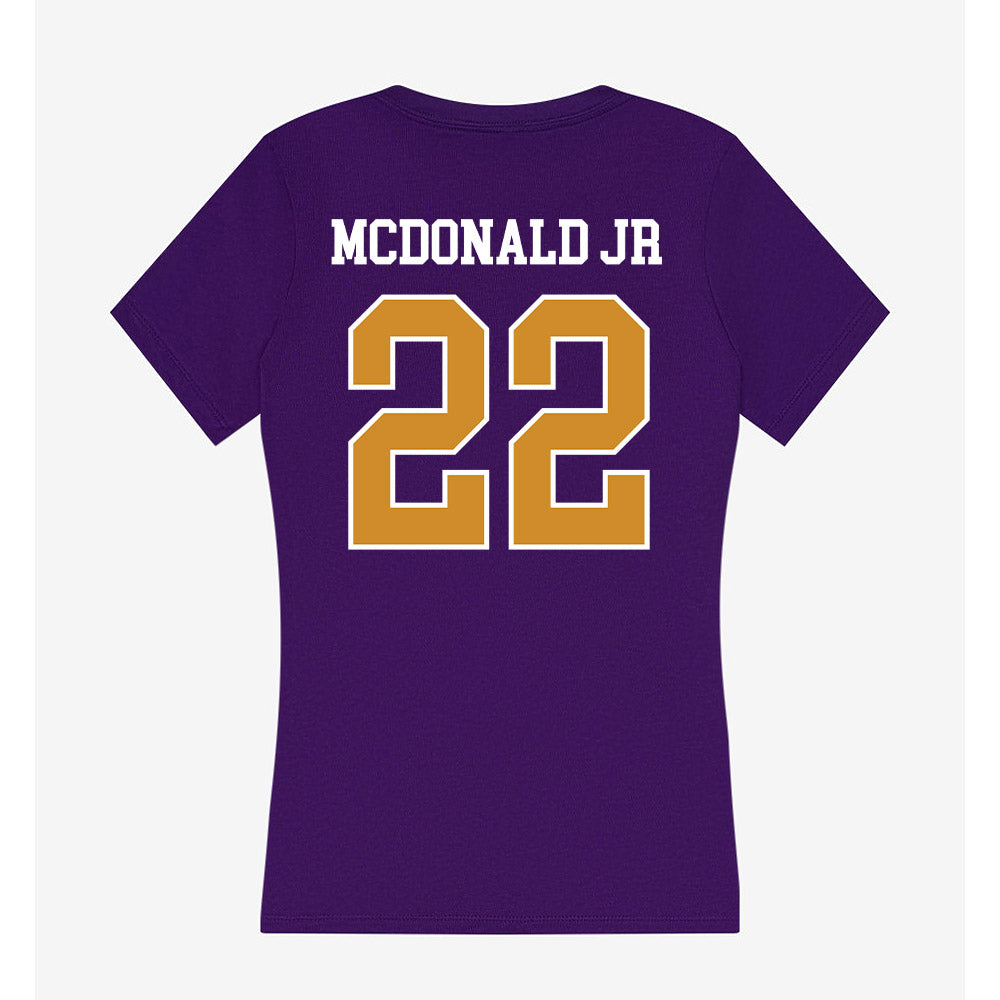Alcorn - NCAA Football : Carl McDonald jr - Women's V-Neck T-Shirt-1
