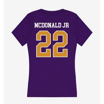 Alcorn - NCAA Football : Carl McDonald jr - Women's V-Neck T-Shirt-1