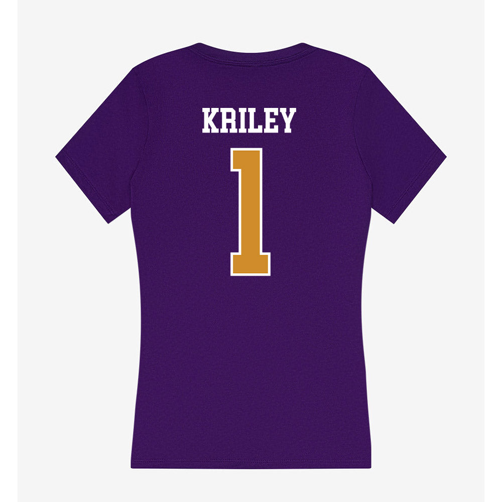 Alcorn - NCAA Baseball : Devin Kriley - Women's V-Neck T-Shirt-1