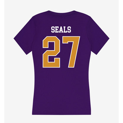Alcorn - NCAA Football : TaRell Seals - Women's V-Neck T-Shirt-1