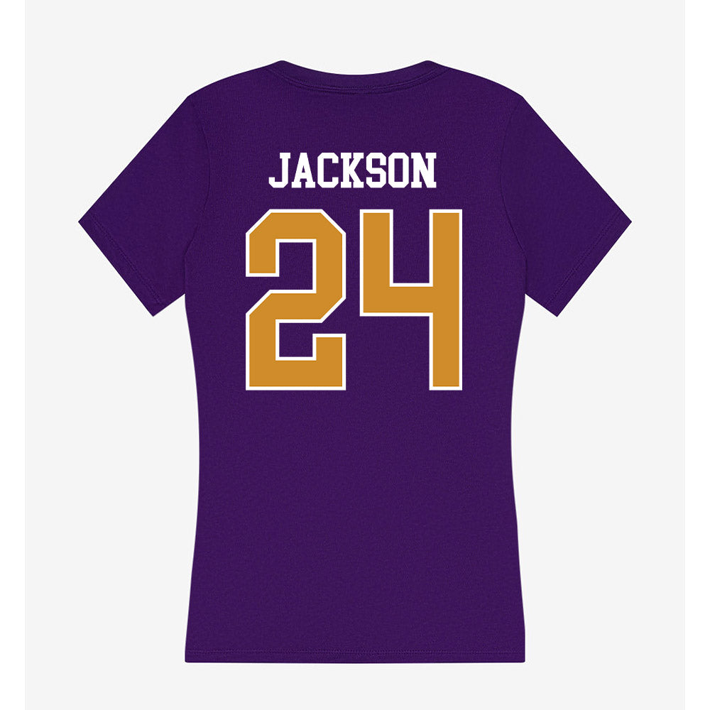 Alcorn - NCAA Baseball : Chance Jackson - Women's V-Neck T-Shirt-1