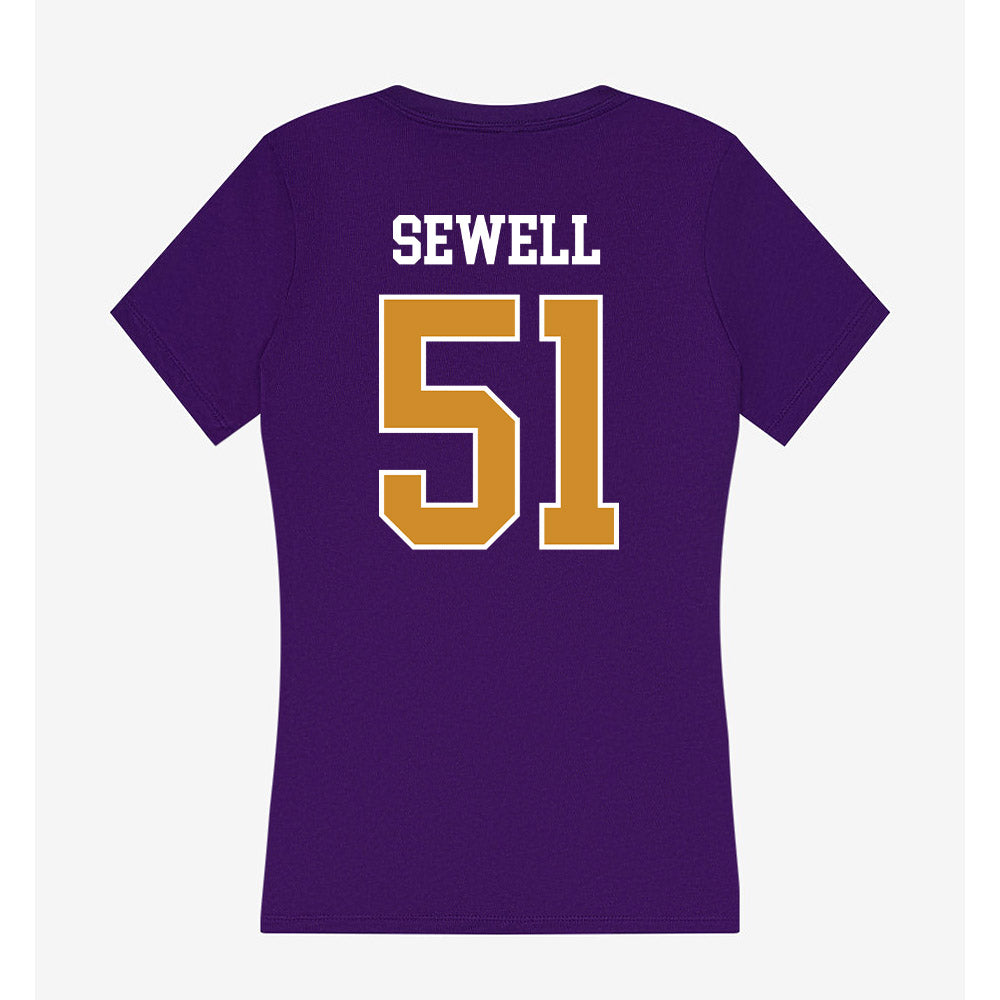 Alcorn - NCAA Football : Landen Sewell - Women's V-Neck T-Shirt-1