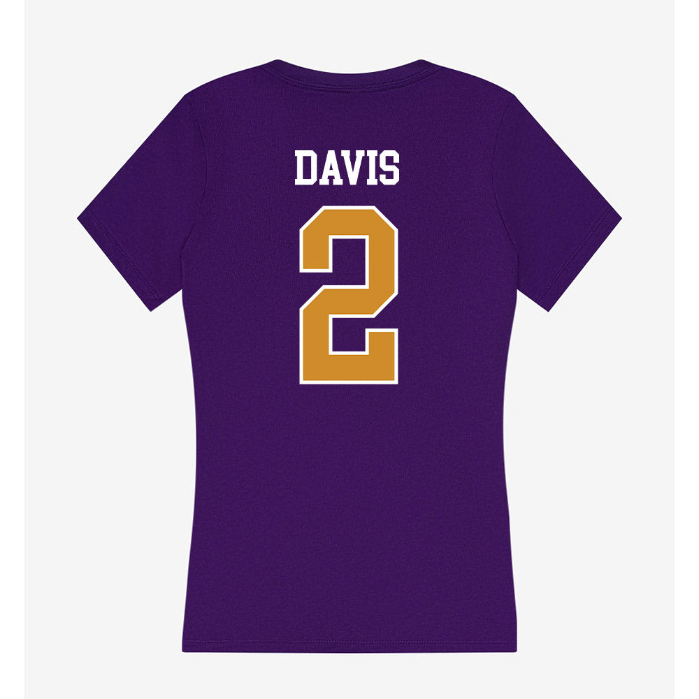 Alcorn - NCAA Football : Reggie Davis - Women's V-Neck T-Shirt-1