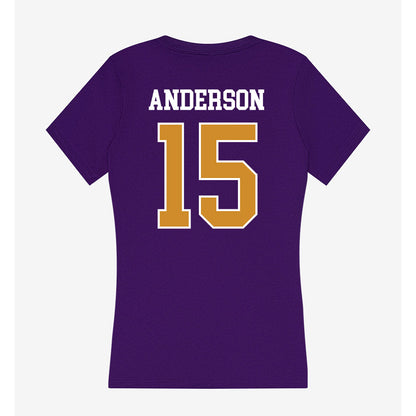 Alcorn - NCAA Women's Basketball : Jeanee Anderson - Women's V-Neck T-Shirt-1