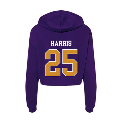 Alcorn - NCAA Baseball : Cooper Harris - Women's Crop Fleece Hoodie-1