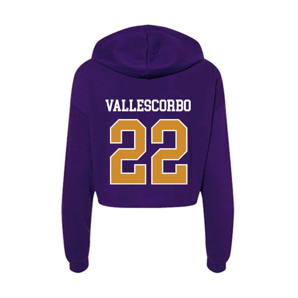 Alcorn - NCAA Baseball : Adrian Vallescorbo - Women's Crop Fleece Hoodie-1