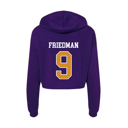 Alcorn - NCAA Baseball : Asher Friedman - Women's Crop Fleece Hoodie-1