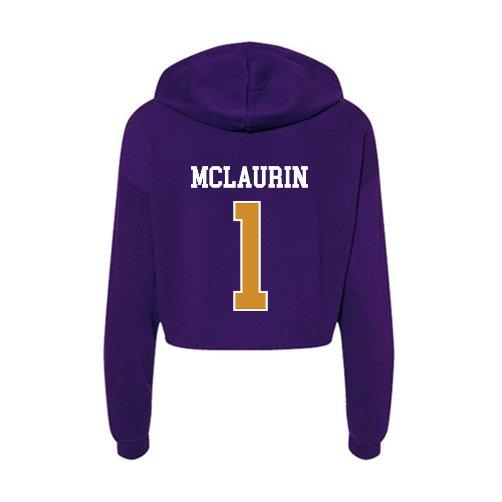 Alcorn - NCAA Football : Orlandus Mclaurin - Women's Crop Fleece Hoodie-1