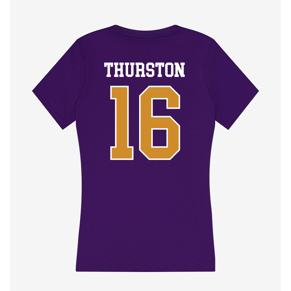 Alcorn - NCAA Baseball : Chance Thurston - Women's V-Neck T-Shirt-1