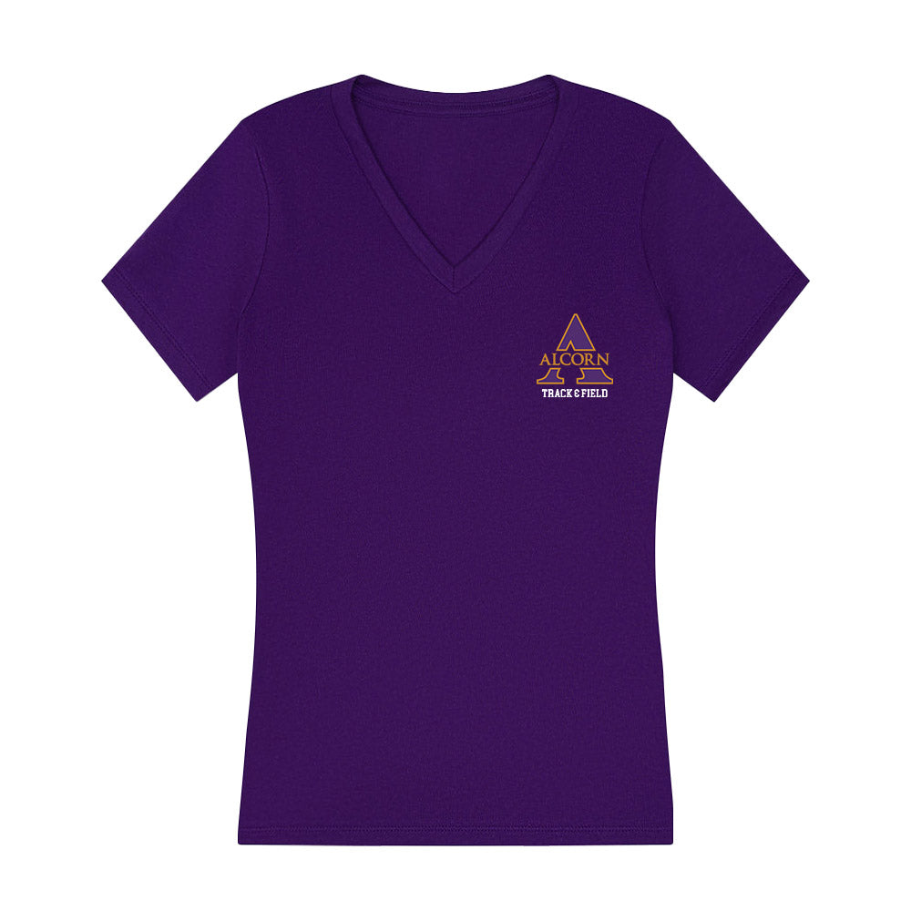 Alcorn - NCAA Women's Track & Field : Kayotric Taplin - Women's V-Neck T-Shirt-0