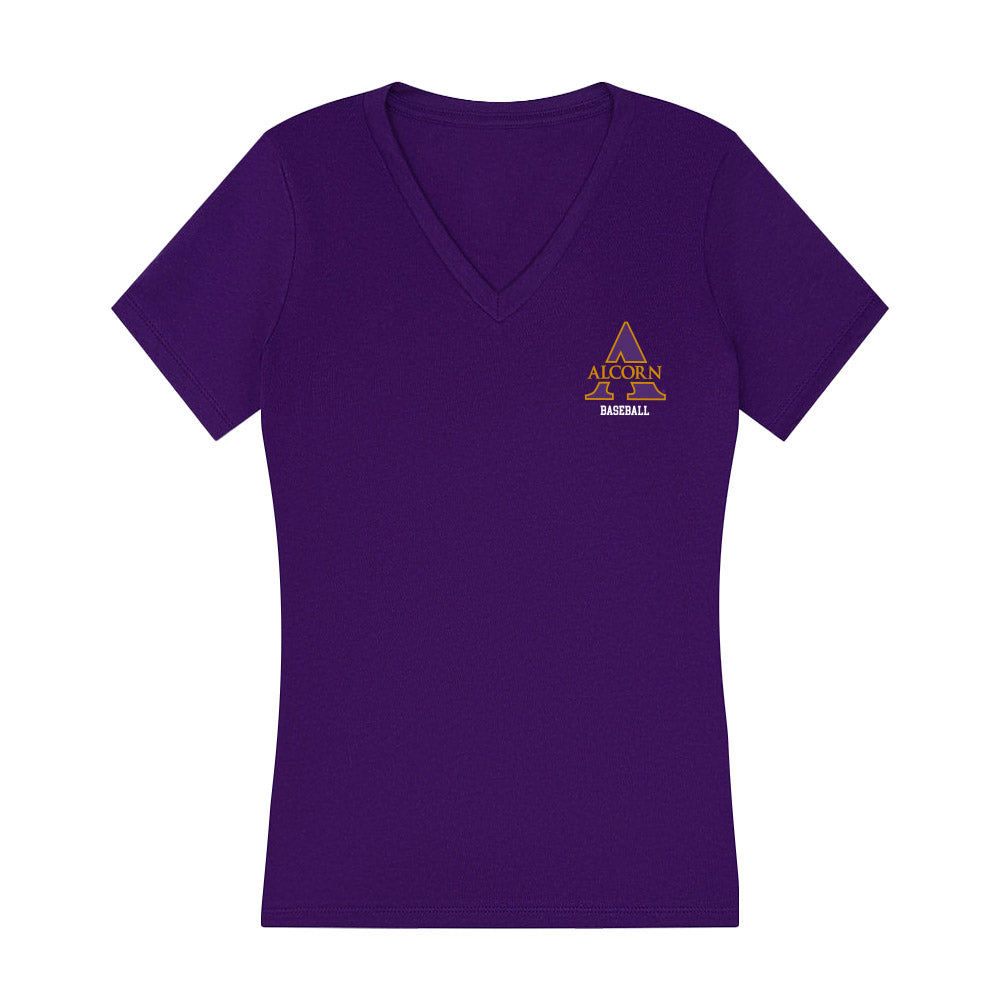 Alcorn - NCAA Baseball : Kanious Davis - Women's V-Neck T-Shirt-0