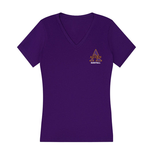 Alcorn - NCAA Women's Basketball : Jeanee Anderson - Women's V-Neck T-Shirt-0