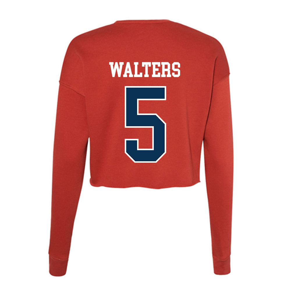 Saginaw Valley - NCAA Baseball : Ryan Walters - Women's Cropped Crew Fleece-1