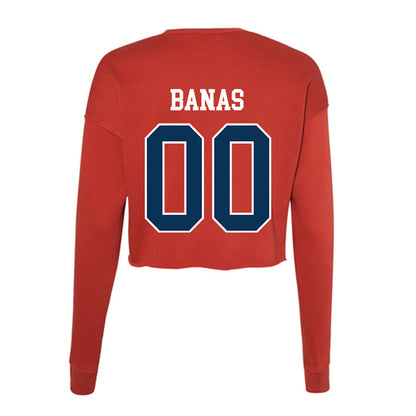 Saginaw Valley - NCAA Baseball : Noah Banas - Women's Cropped Crew Fleece-1