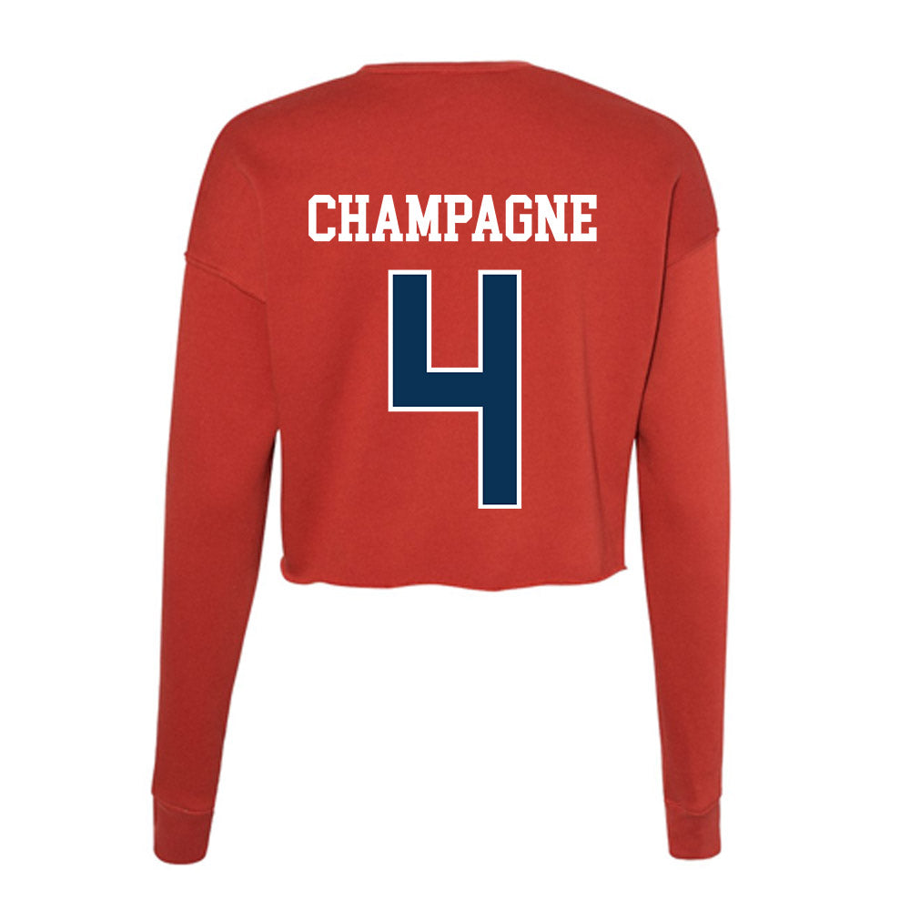 Saginaw Valley - NCAA Men's Basketball : Jake Champagne - Women's Cropped Crew Fleece-1
