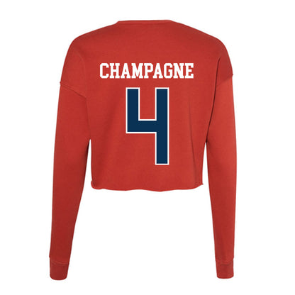 Saginaw Valley - NCAA Men's Basketball : Jake Champagne - Women's Cropped Crew Fleece-1