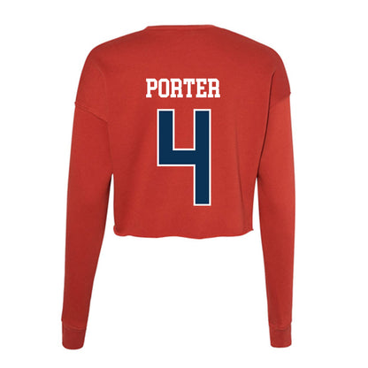 Saginaw Valley - NCAA Football : Landon Porter - Women's Cropped Crew Fleece-1
