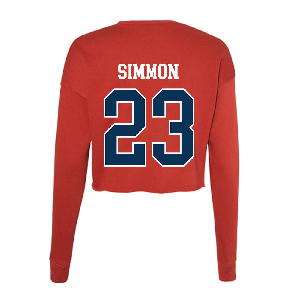Saginaw Valley - NCAA Baseball : Brayden Simmon - Women's Cropped Crew Fleece-1