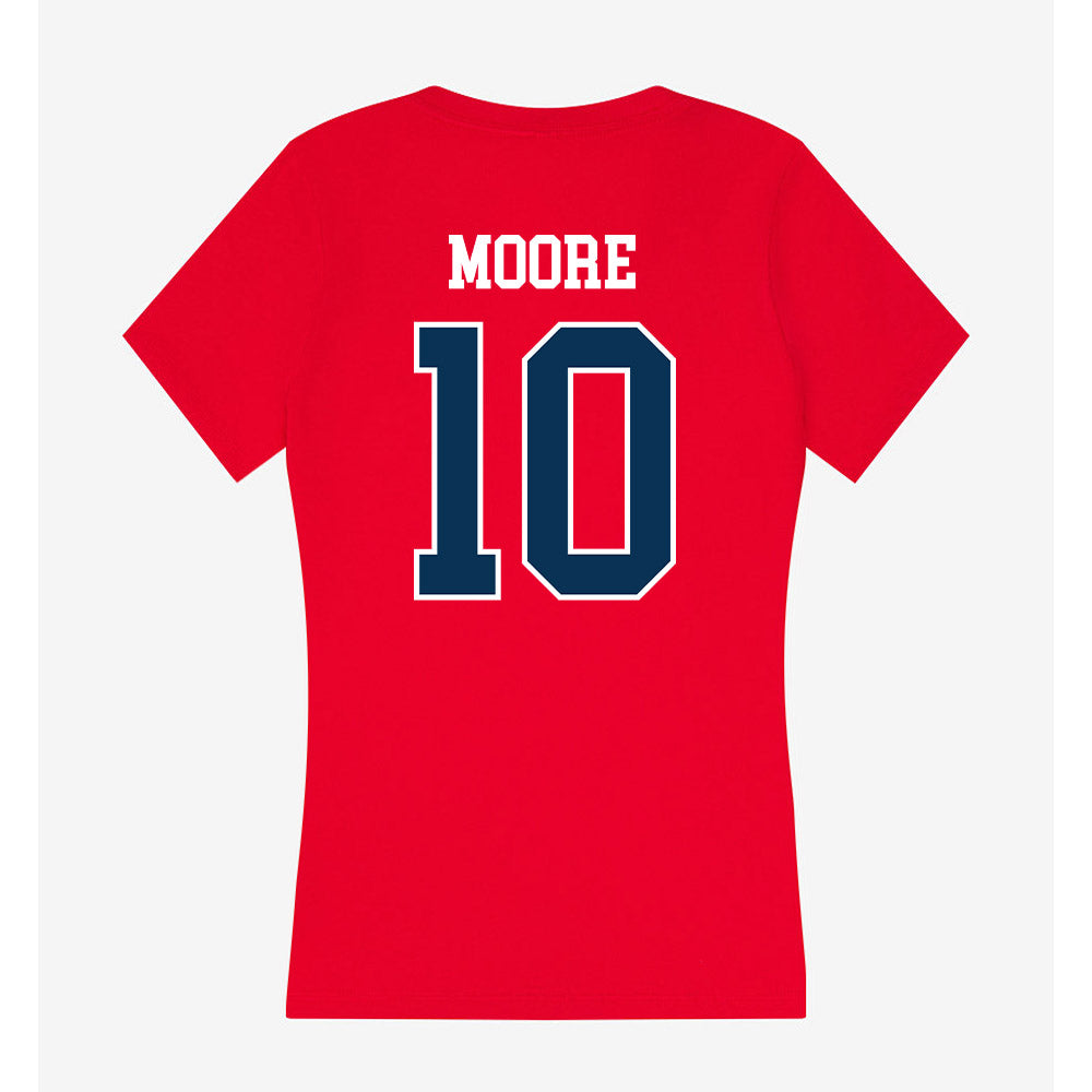 Saginaw Valley - NCAA Football : Jacob Moore - Women's V-Neck T-Shirt-1