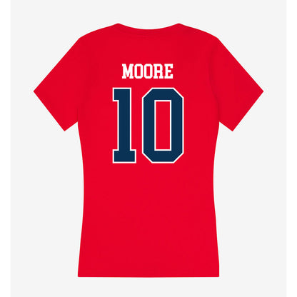 Saginaw Valley - NCAA Football : Jacob Moore - Women's V-Neck T-Shirt-1