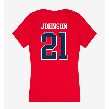 Saginaw Valley - NCAA Women's Basketball : Kaitlyn Johnson - Women's V-Neck T-Shirt-1