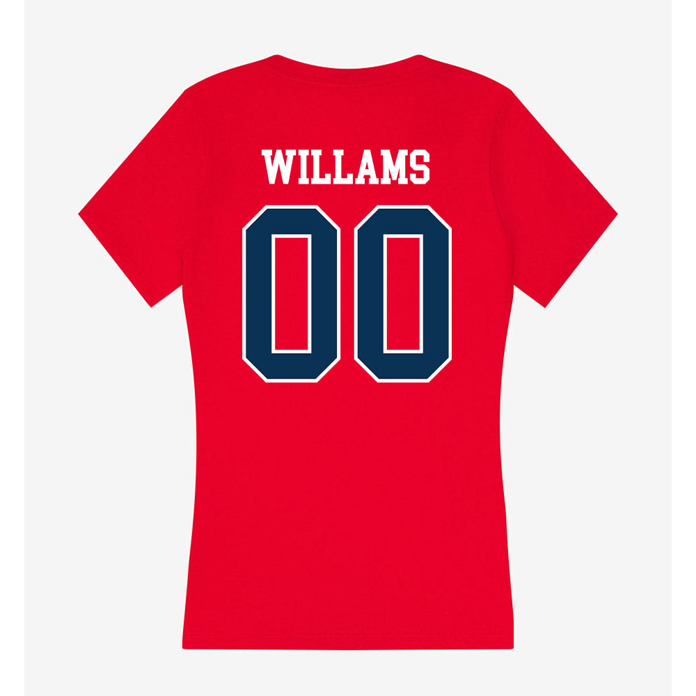 Saginaw Valley - NCAA Football : Nahshon Willams - Women's V-Neck T-Shirt-1